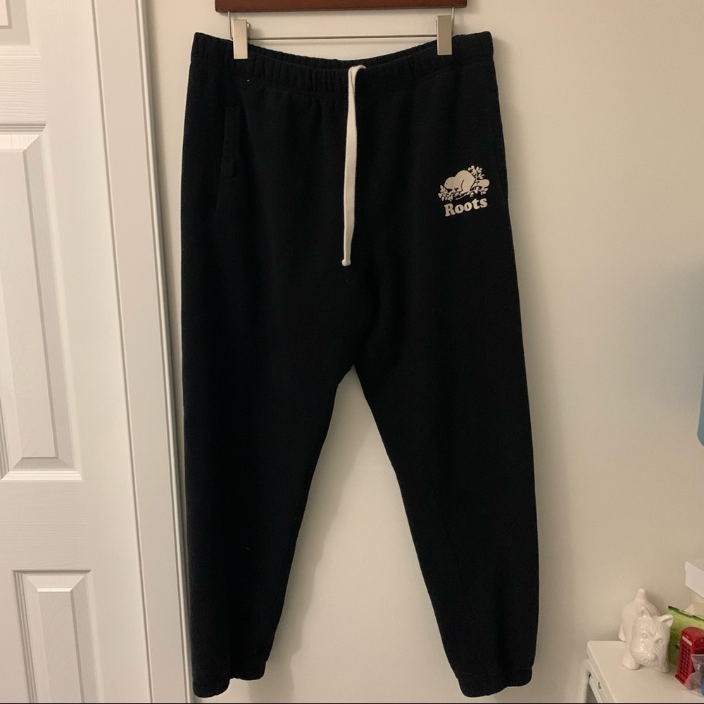 Roots Mens Black Sweatpants Large